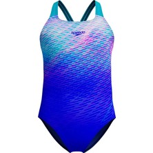 Speedo Print Powerback One Piece Çocuk Mayo