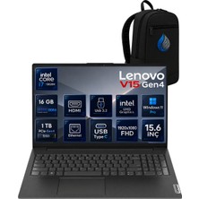 Lenovo V15 G4 Iru 83A100QMTRRNP02 Intel Core I7-13620H 16 GB Ddr4 Ram 1 Tb Nvme SSD Intel UHD Graphics Windows 11 Pro 15.6" Fhd (1920X1080) Notebook Laptop Bilgisayar