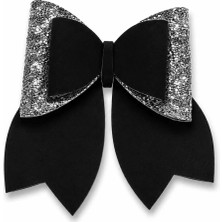 Tigea Accessories Glitter Detaylı Fiyonk Saç Tokası 9x8 cm Siyah - Gri