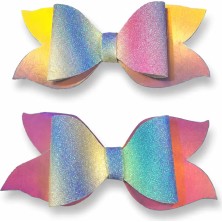 Tigea Accessories Glitter Detaylı Fiyonk Saç Tokası 2'li Set 6x3 cm Renkli Simli