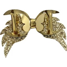 Tigea Accessories Işıltılı Glitter Tasarımlı Fiyonk Saç Tokası Gold