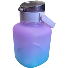 Knight & Cat Gradient Matara Su Şişesi Mor Turkuaz Ombre Fliplock Kapaklı Taşıma Saplı 1l Bpa Free