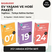 Bigibuddy Wordsbuddy Çocuklar Için Türkçe Ingilizce Ev Yaşamı ve Hobi Paketi 90 Kart 3'lü Set (Cihaz Hariç)