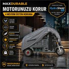 MaxDurable Motolux Cargo 44000 3kks 244 Motosiklet Brandası Su Geçirmez 4 Mevsim Boya Dostu Motor Brandası + Taşıma Çantalı