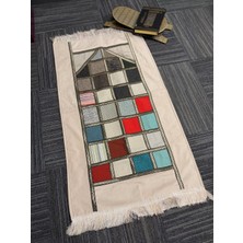 MYBEDESTEN Modern Patchwork Mozaik Desenli Saçaklı Seccade