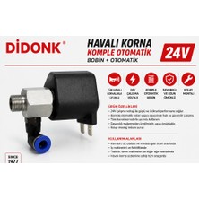 Didonk 24V Havalı Korna Komple Otomatik Bobin + Otomatik Elektrovalf Solenoıd Valf