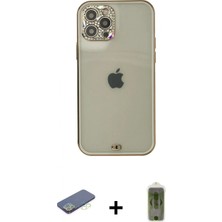Marsilyan™- iPhone 12 Pro Max Kılıf Eksen Minimal Koleksiyonu - Siyah Joko Magic 5d Hayalet Cam + Renkli Kamera Lens Koruma Cam - Yl
