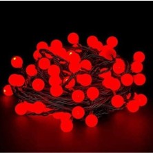 Lizbon Center 5m 28 LED Kırmızı Işık Siyah Kablo Fişli