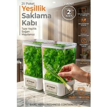 Empressco Taze Yeşillik Saklama Kabı Seti - 2'li, 2 Litre, Pratik ve Şık Tasarım