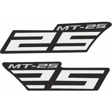 Motosev Yamaha Mt-25 Uyumlu Beyaz Yan Stıcker Set