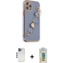 Marsilyan™- iPhone 12 Pro Max Kılıf Nova Işık Prime - Siyah Polymer Nano Ekran Koruyucu + Shine Kamera Lens - Lt