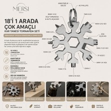 Mersi Shop 18'i 1 Arada Çok Amaçlı Kar Tanesi Tornavida Seti | Anahtarlık Tipi Çok Fonksiyonlu Tamir Aleti