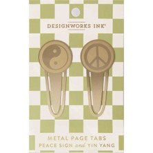 Designworks İnk Designworks Ikili Metal Kitap Ayracı Seti Peace Sign & Yin Yang