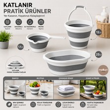 Melkan Home Katlanabilir Ev Düzenleme Seti 3'lü – Katlanır Çamaşır Selesi 25 L, Katlanabilir Su Kovası 12 L ve Katlanır Maşrapa 1,1 L