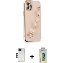 Marsilyan™- iPhone 12 Pro Max Kılıf Nova Işık Prime - Siyah Polymer Nano Ekran Koruyucu + Shine Kamera Lens - Lt