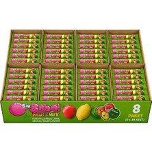 Big Babol Fruit Mix Portakal, Karpuz, Limon, Çilek Aromalı Toz Dolgulu Balonlu Sakız 20 gr x 28 Adet x 8 Adet