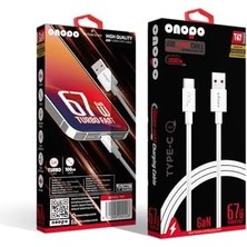 Filizora Digital Market Onopo T67 Usb-A To Type-C 67W Turbo Şarj ve Data Kablosu – Hızlı Şarj, Veri Aktarımı, Dayanıklı Silikon Örgülü Tasarım, 1 Metre