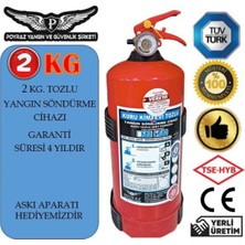 2kg Yangın Tüpü Söndürücü Askı 2026 Dolum 2030 Tekrar Dolum 4 Yıl Garantili