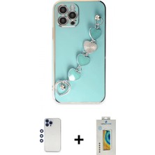 Marsilyan™- iPhone 12 Pro Max Kılıf Nova Işık Prime - Siyah Polymer Nano Ekran Koruyucu + Shine Kamera Lens - Lt