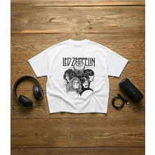  LED Zeppelin Baskılı Unisex %100 Pamuklu Oversize T-Shirt
