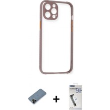 Marsilyan™- iPhone 12 Pro Max Kılıf Nova Asil Özel Seri - Şeffaf Uv Polymer Nano Ekran Koruyucu + Shine Kamera Lens Koruma Cam - Sh