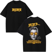  Justin Bieber Baskılı Unisex %100 Pamuklu Oversize T-Shirt
