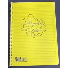 Sim Kırtasiye Enjoy Sarı Kapak Spiralli Defter 60 Yaprak A4 Çizgili Simple Is Good