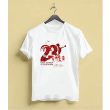  23 Nisan Ulusal Egemenlik ve Çocuk Bayramı Baskılı %100 Pamuklu Bisiklet Yaka Regular Kalıp T-Shirt