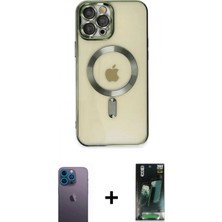 Marsilyan™- iPhone 12 Pro Max Kılıf Nova Işık Özel Seri - Siyah 360 Mat Full Body Arka Koruyucu + Neon Fosforlu Kamera Lens - Mı