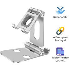 Empressco Ayarlanabilir Metal Telefon ve Tablet Tutucu, Kaymaz ve Masaüstü Stand