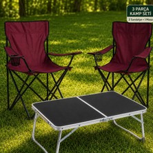 Trendinyeri 2 Sandalyeli Katlanır Kamp Seti 60X40 cm Masa ve Sandalye