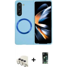 Marsilyan™- Galaxy Z Fold 5 Kılıf Ahenk Form Prime - Şeffaf 360 Fold Full Body + Valdez Metal Kamera Lens - Km