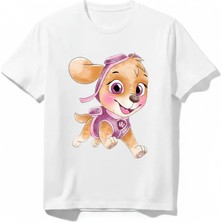 Urban Trend Store Urbantrendstore Paw Patrol Skye Unisex Kız Çocuk Erkek Çocuk Yuvarlak Yaka Tişört