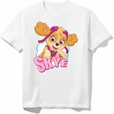 Urban Trend Store Urbantrendstore Paw Patrol Skye Unisex Kız Çocuk Erkek Çocuk Yuvarlak Yaka Tişört