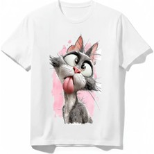 Urban Trend Store Urbantrendstore Komik Funny Tavşan Temalı Unisex Kız Çocuk Erkek Çocuk Bisiklet Yuvarlak Yaka Basic Kısa Kollu %100 Pamuk Tişört
