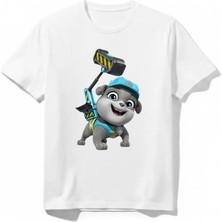 Urban Trend Store Urbantrendstore Paw Patrol Unisex Kız Çocuk Erkek Çocuk Bisiklet Yuvarlak Yaka Basic Kısa Kollu %100 Pamuk Tişört