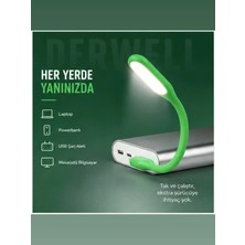Derwell Esnek USB LED Lamba Powerbank Laptop ve Pc Için Taşınabilir Gece Lambası ve Kitap Okuma Işığı 5 Farklı Renk Seçeneği Mavi Kırmızı Turuncu Beyaz Yeşil