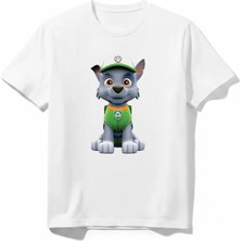 Urban Trend Store Urbantrendstore Paw Patrol Unisex Kız Çocuk Erkek Çocuk Bisiklet Yuvarlak Yaka Basic Kısa Kollu %100 Pamuk Tişört