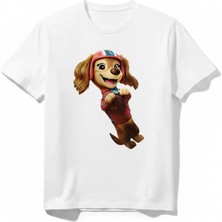 Urban Trend Store Urbantrendstore Paw Patrol Unisex Kız Çocuk Erkek Çocuk Bisiklet Yuvarlak Yaka Basic Kısa Kollu %100 Pamuk Tişört
