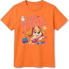 Urban Trend Store Urbantrendstore Paw Patrol Özel Tasarım Unisex Kız Çocuk Erkek Çocuk Bisiklet Yuvarlak Yaka Basic Kısa Kollu %100 Pamuk Tişört