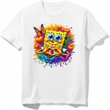 Urban Trend Store Urbantrendstore Sünger Boob Stilize Baskılı Unisex Kız Çocuk Erkek Çocuk Bisiklet Yuvarlak Yaka Basic Kısa Kollu %100 Pamuk Tişört
