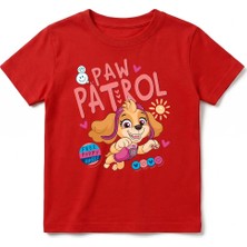 Urban Trend Store Urbantrendstore Paw Patrol Özel Tasarım Unisex Kız Çocuk Erkek Çocuk Bisiklet Yuvarlak Yaka Basic Kısa Kollu %100 Pamuk Tişört