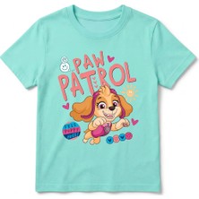 Urban Trend Store Urbantrendstore Paw Patrol Özel Tasarım Unisex Kız Çocuk Erkek Çocuk Bisiklet Yuvarlak Yaka Basic Kısa Kollu %100 Pamuk Tişört