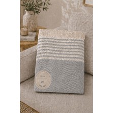 Vivesta Home 180X220 cm Pamuklu Hasır Desen Koltuk Örtüsü Çok Amaçlı Kanepe Örtüsü Çekyat Şalı Koltuk Koruyucu Yıkanabilir Ev Tekstili