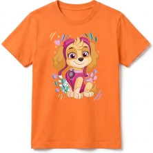 Urban Trend Store Urbantrendstore Paw Patrol Skye Unisex Kız Çocuk Erkek Çocuk Yuvarlak Yaka Tişört
