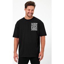 Urban Trend Store Urbantrendstore Keep Life Simple Unisex Sade Basic Yazlık Beyaz Tshirt Oversize Fit Rahat Geniş Salaş T-Shirt Günlük Tişört