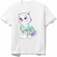 Urban Trend Store Urbantrendstore Paw Petrol Unisex Kız Çocuk Erkek Çocuk Bisiklet Yuvarlak Yaka Basic Kısa Kollu %100 Pamuk Tişört