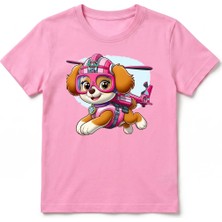Urban Trend Store Urbantrendstore Paw Patrol Unisex Kız Çocuk Bisiklet Yuvarlak Yaka Basic Kısa Kollu %100 Pamuk Tişört