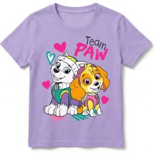 Urban Trend Store Urbantrendstore Paw Patrol Unisex Kız Çocuk Erkek Çocuk Bisiklet Yuvarlak Yaka Basic Kısa Kollu %100 Pamuk Tişört