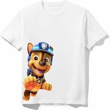 Urban Trend Store Urbantrendstore Paw Patrol Özel Tasarım Unisex Kız Çocuk Erkek Çocuk Bisiklet Yuvarlak Yaka Basic Kısa Kollu %100 Pamuk Tişört